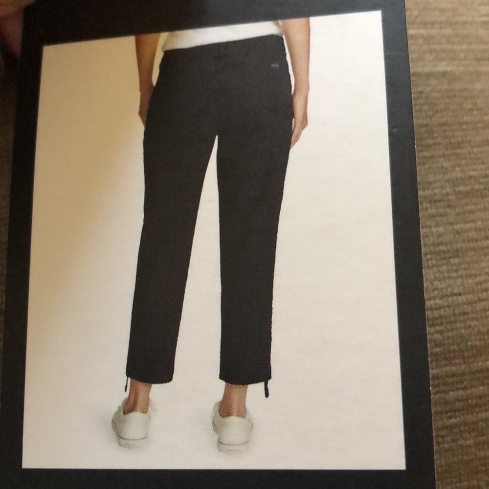 Pants crop riptop womens new size 8 black polyester spandex pockets Eddie Bauer - Picture 4 of 7